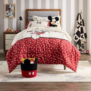 Disney Mickey Mouse Red and White Twin Comforter 2 pc Set Collectable